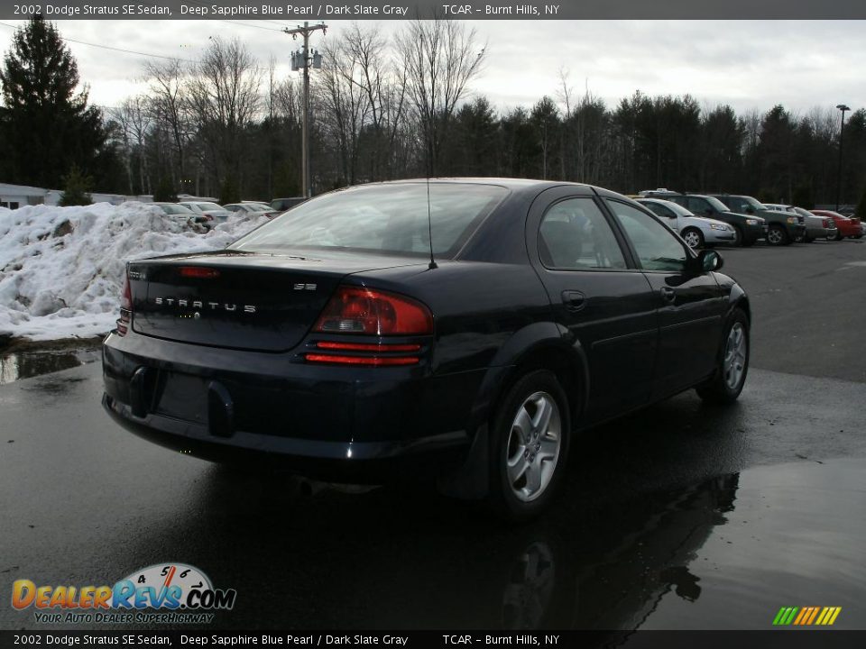 2002 Dodge Stratus SE Sedan Deep Sapphire Blue Pearl / Dark Slate Gray Photo #4