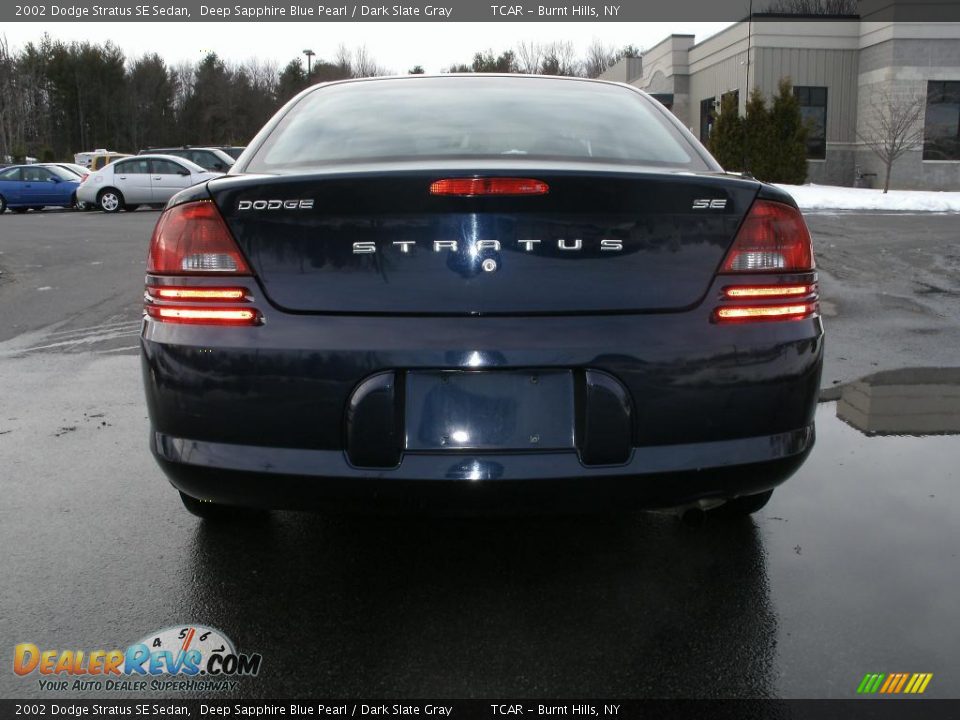 2002 Dodge Stratus SE Sedan Deep Sapphire Blue Pearl / Dark Slate Gray Photo #5