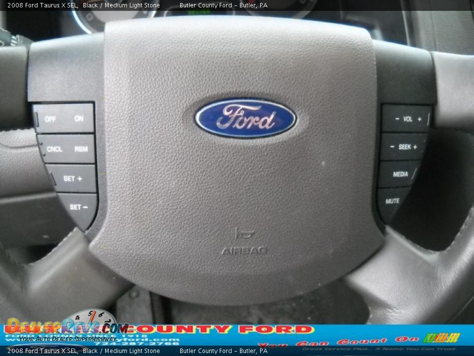2008 Ford Taurus X SEL Black / Medium Light Stone Photo #24