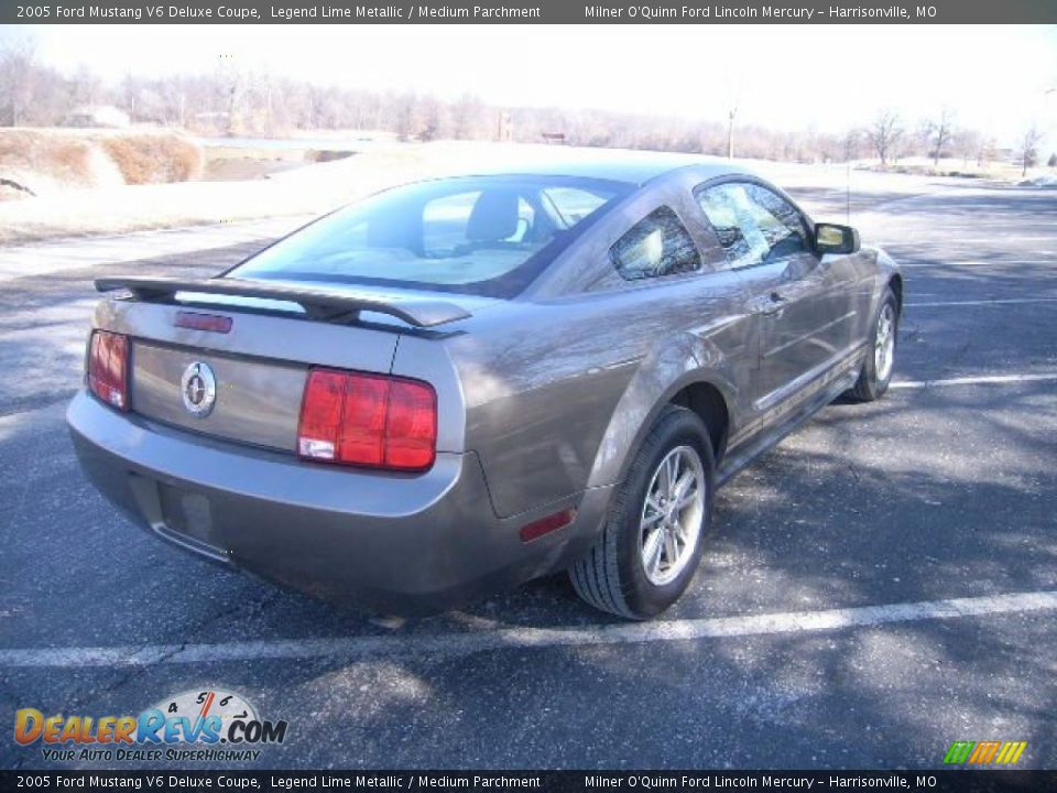 2005 Ford Mustang V6 Deluxe Coupe Legend Lime Metallic / Medium Parchment Photo #3