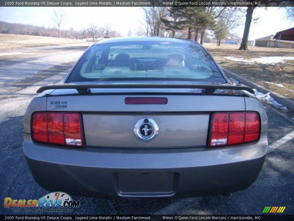 2005 Ford Mustang V6 Deluxe Coupe Legend Lime Metallic / Medium Parchment Photo #4