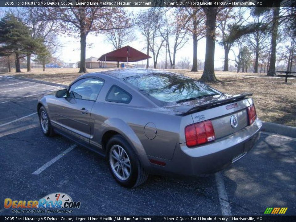 2005 Ford Mustang V6 Deluxe Coupe Legend Lime Metallic / Medium Parchment Photo #5