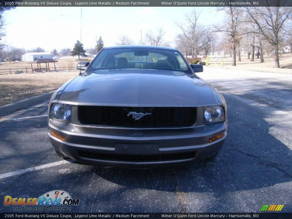 2005 Ford Mustang V6 Deluxe Coupe Legend Lime Metallic / Medium Parchment Photo #8