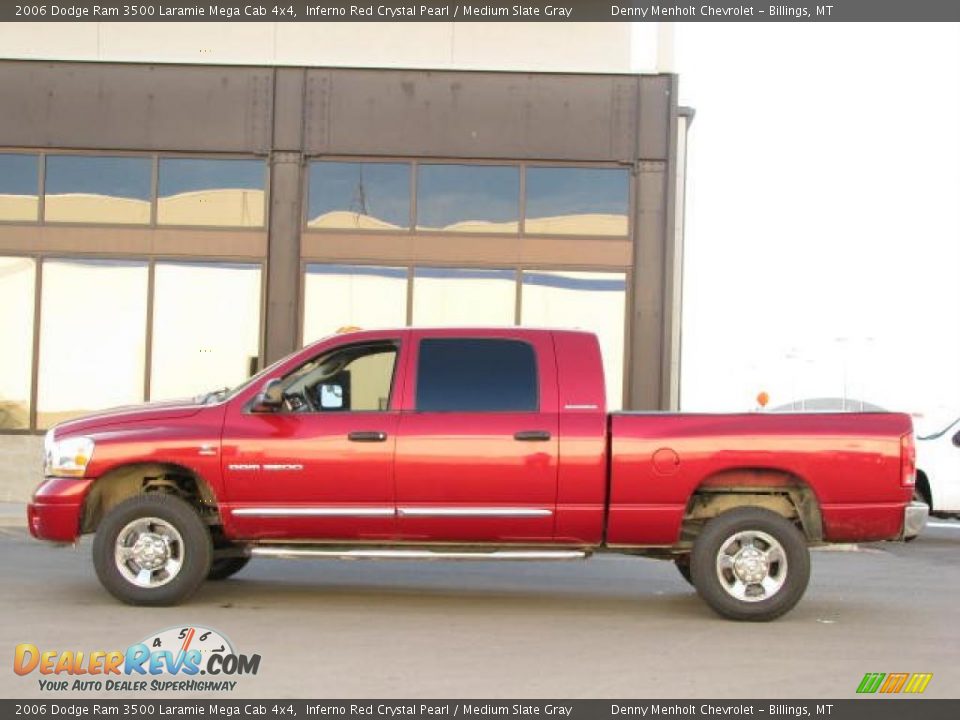 2006 Dodge Ram 3500 Laramie Mega Cab 4x4 Inferno Red Crystal Pearl / Medium Slate Gray Photo #1