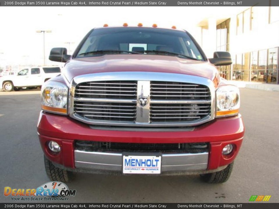 2006 Dodge Ram 3500 Laramie Mega Cab 4x4 Inferno Red Crystal Pearl / Medium Slate Gray Photo #3