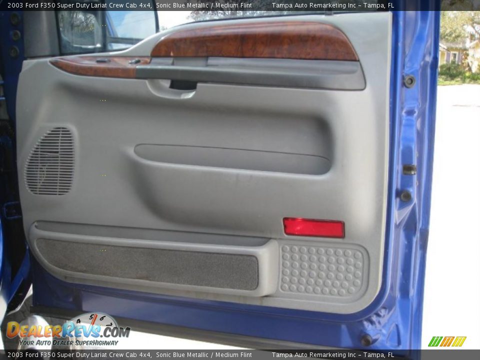 2003 Ford F350 Super Duty Lariat Crew Cab 4x4 Sonic Blue Metallic / Medium Flint Photo #20