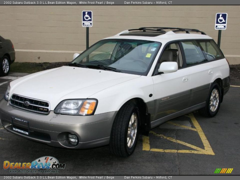 2002 Subaru Outback 3.0 L.L.Bean Edition Wagon White Frost Pearl / Beige Photo #1