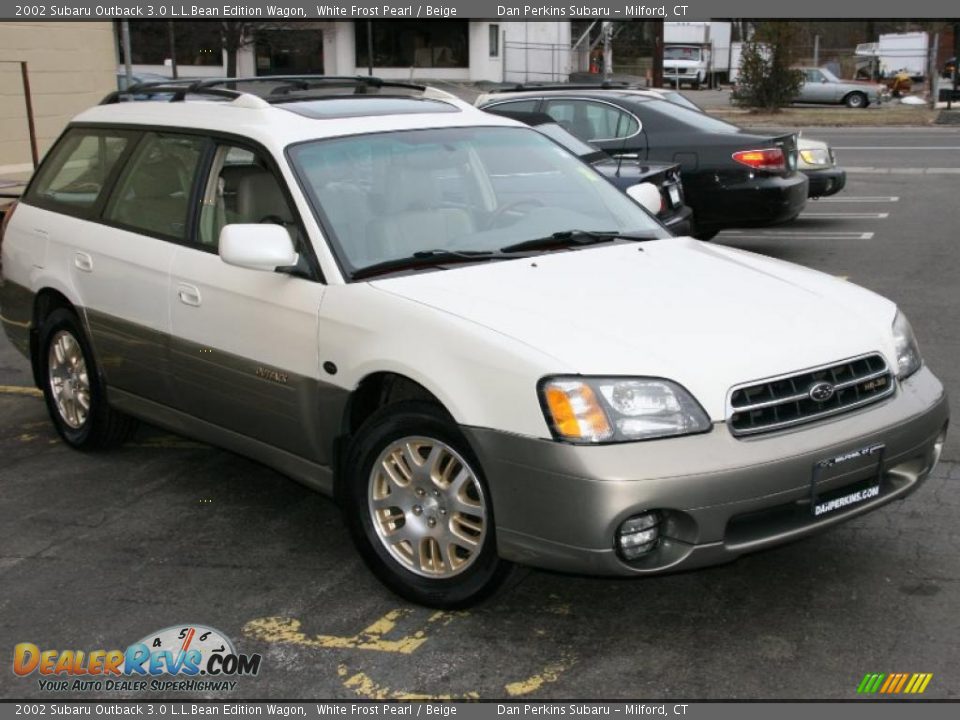 2002 Subaru Outback 3.0 L.L.Bean Edition Wagon White Frost Pearl / Beige Photo #3