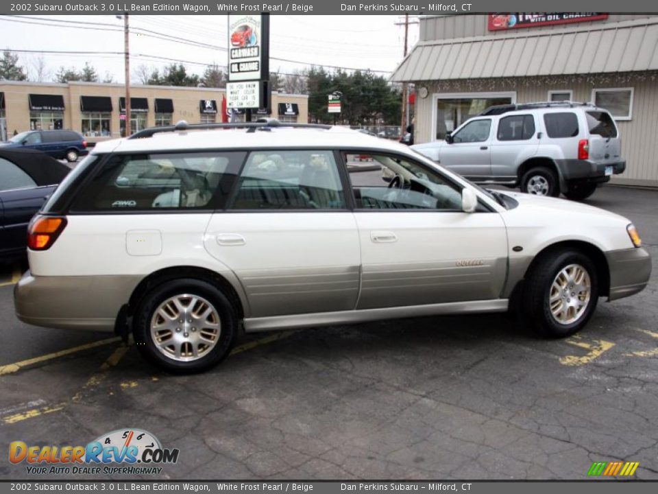 2002 Subaru Outback 3.0 L.L.Bean Edition Wagon White Frost Pearl / Beige Photo #4