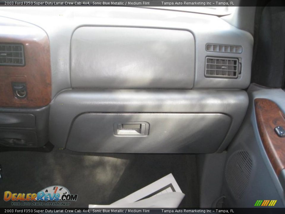 2003 Ford F350 Super Duty Lariat Crew Cab 4x4 Sonic Blue Metallic / Medium Flint Photo #29