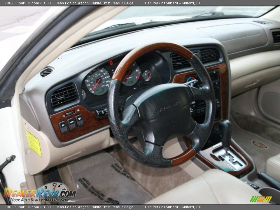 2002 Subaru Outback 3.0 L.L.Bean Edition Wagon White Frost Pearl / Beige Photo #11