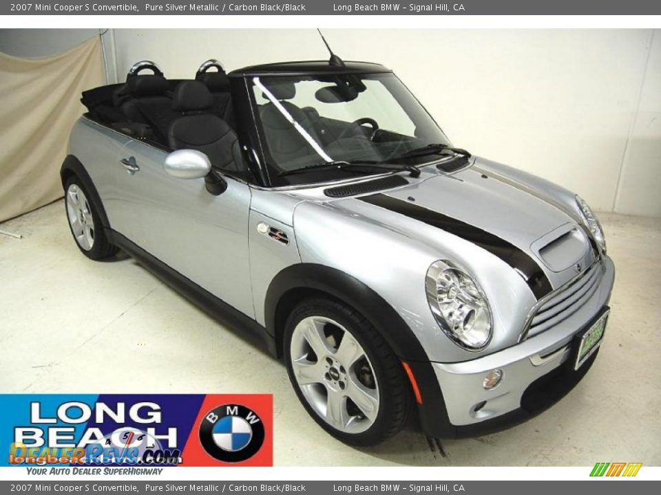 2007 Mini Cooper S Convertible Pure Silver Metallic / Carbon Black/Black Photo #1