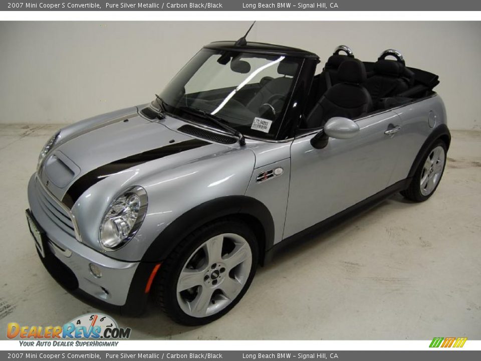 2007 Mini Cooper S Convertible Pure Silver Metallic / Carbon Black/Black Photo #9