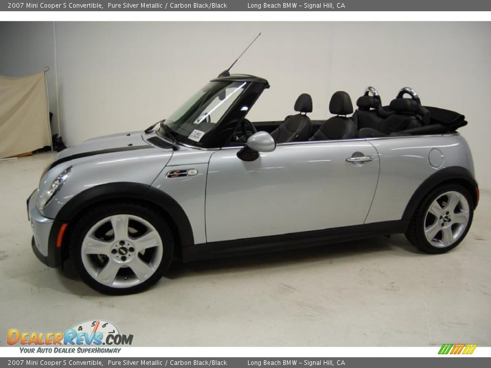 2007 Mini Cooper S Convertible Pure Silver Metallic / Carbon Black/Black Photo #10