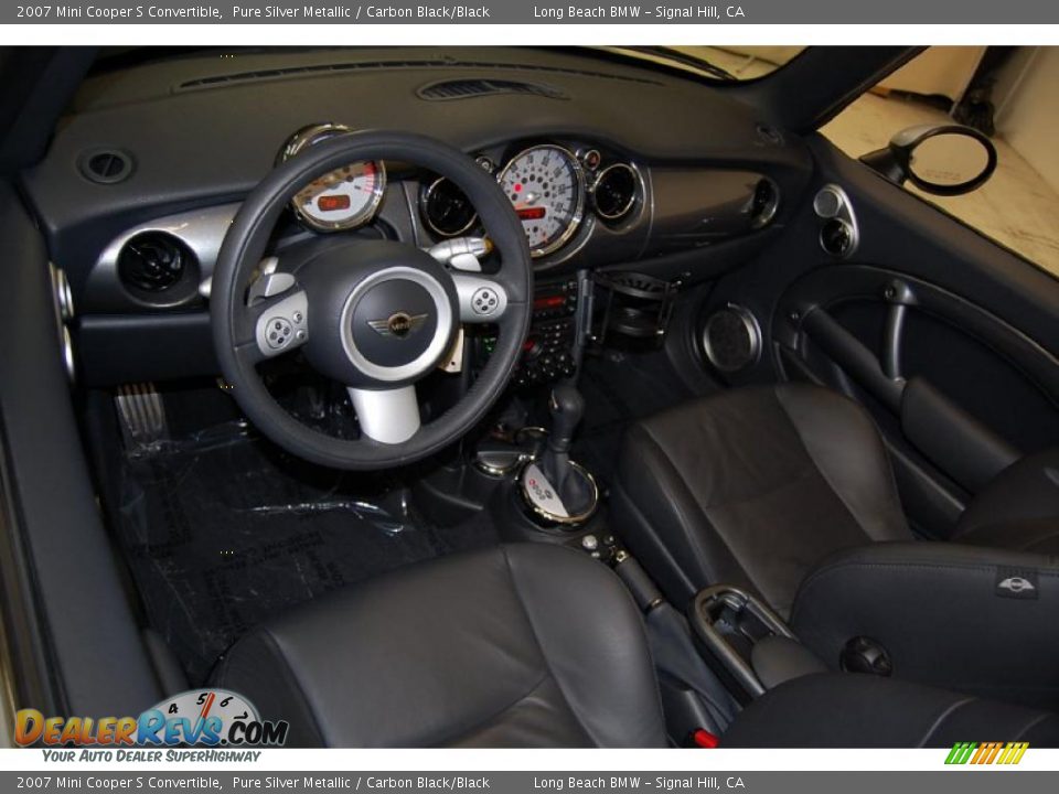 2007 Mini Cooper S Convertible Pure Silver Metallic / Carbon Black/Black Photo #12
