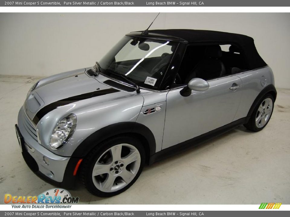 2007 Mini Cooper S Convertible Pure Silver Metallic / Carbon Black/Black Photo #24