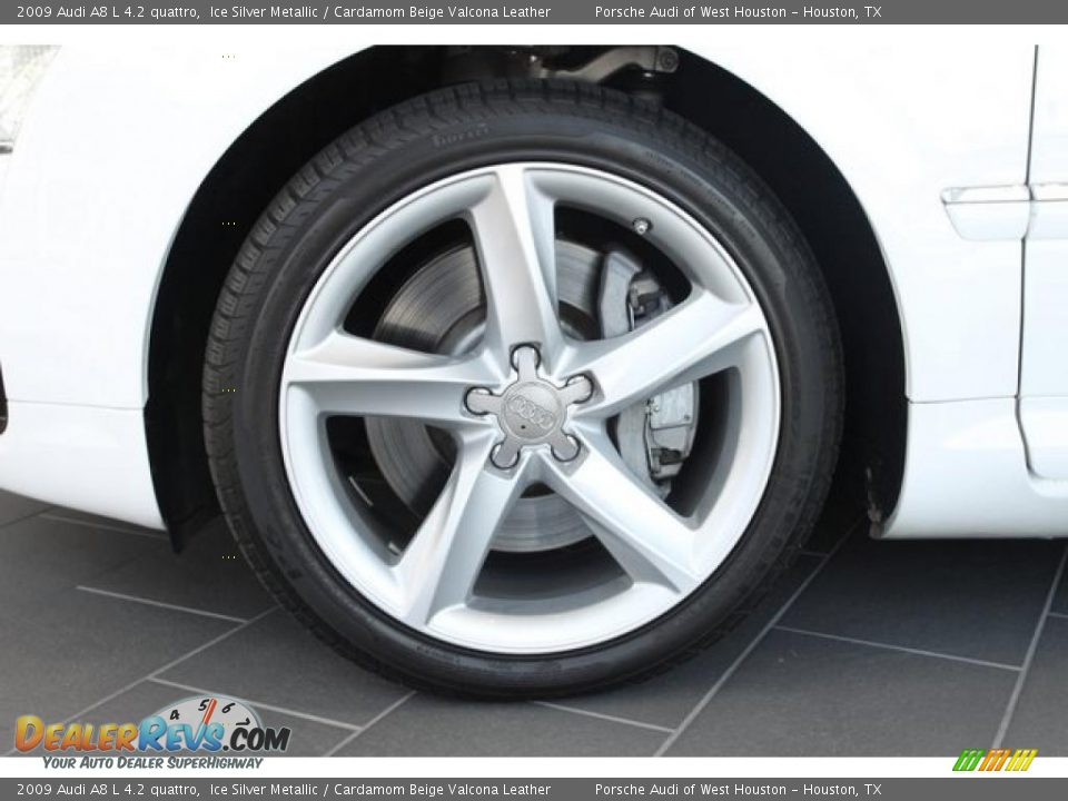 2009 Audi A8 L 4.2 quattro Ice Silver Metallic / Cardamom Beige Valcona Leather Photo #4