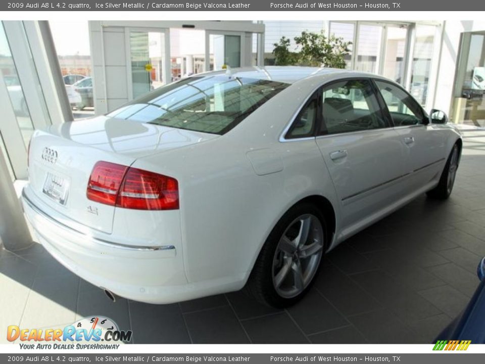 2009 Audi A8 L 4.2 quattro Ice Silver Metallic / Cardamom Beige Valcona Leather Photo #5