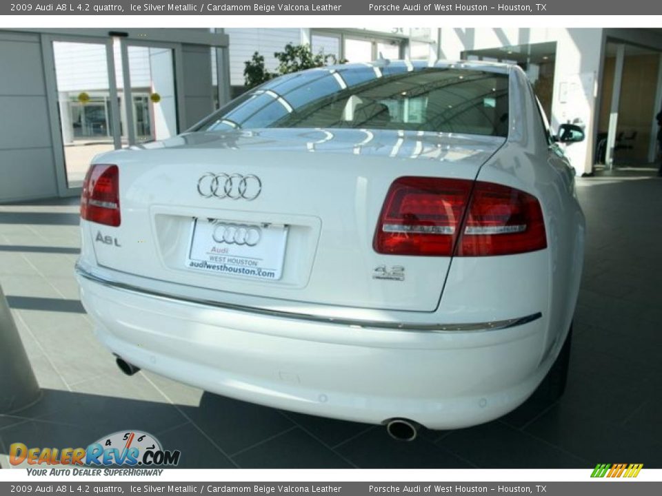 2009 Audi A8 L 4.2 quattro Ice Silver Metallic / Cardamom Beige Valcona Leather Photo #6