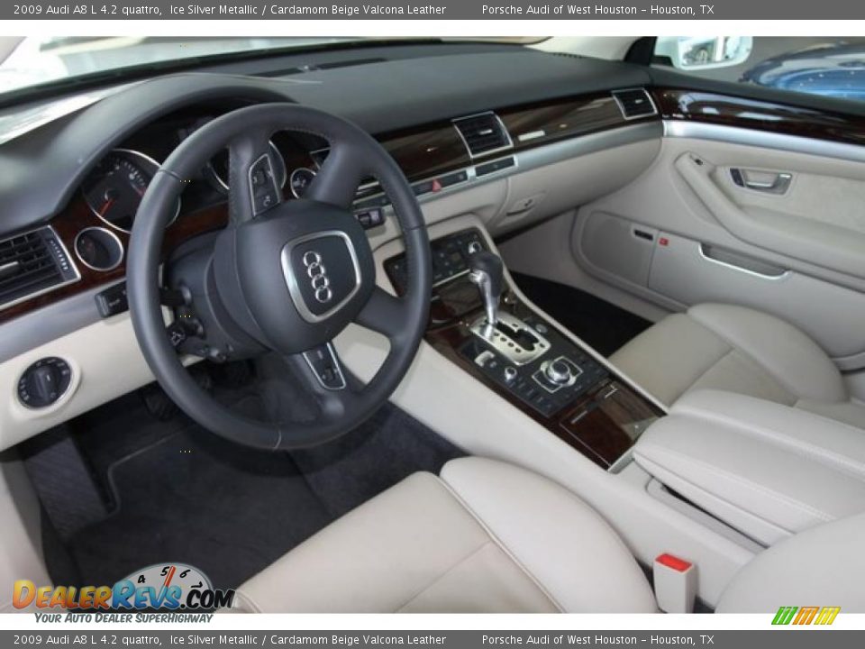 2009 Audi A8 L 4.2 quattro Ice Silver Metallic / Cardamom Beige Valcona Leather Photo #8