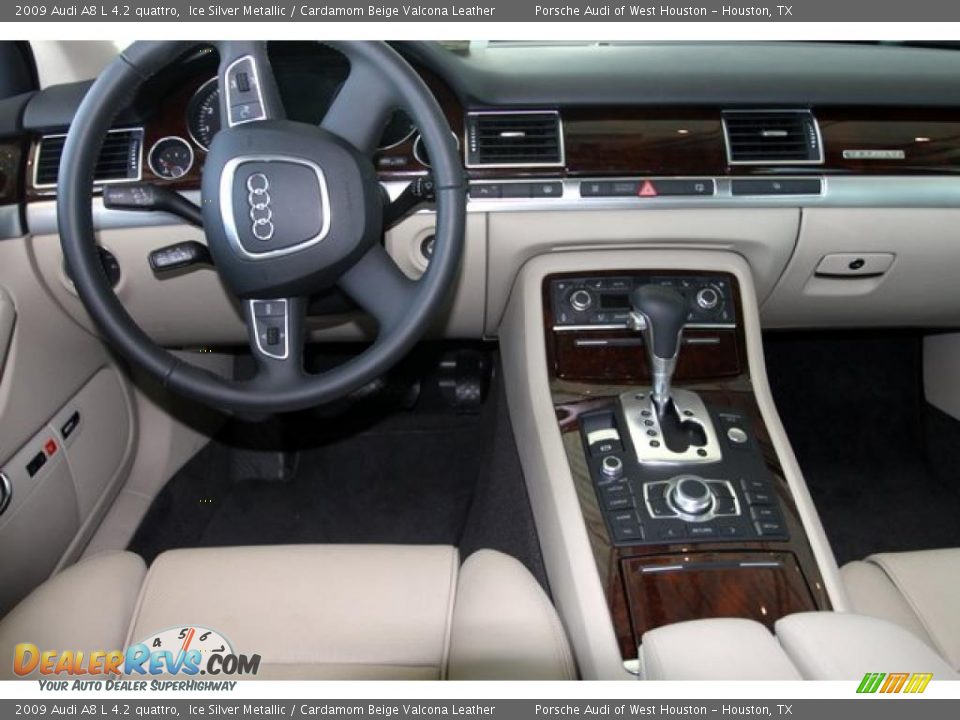 2009 Audi A8 L 4.2 quattro Ice Silver Metallic / Cardamom Beige Valcona Leather Photo #11