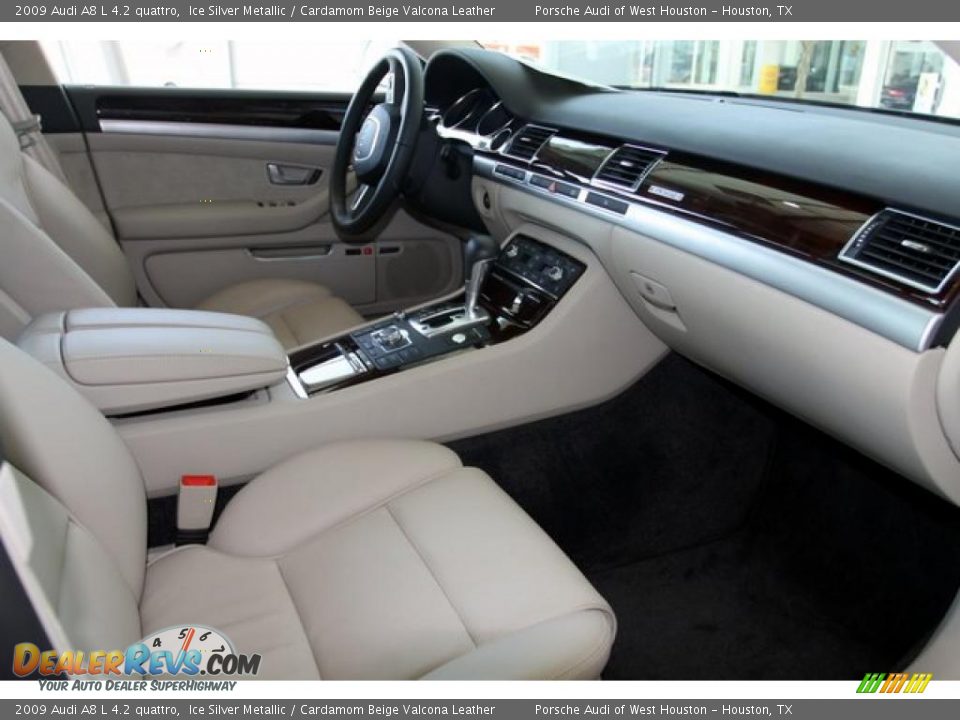 2009 Audi A8 L 4.2 quattro Ice Silver Metallic / Cardamom Beige Valcona Leather Photo #12
