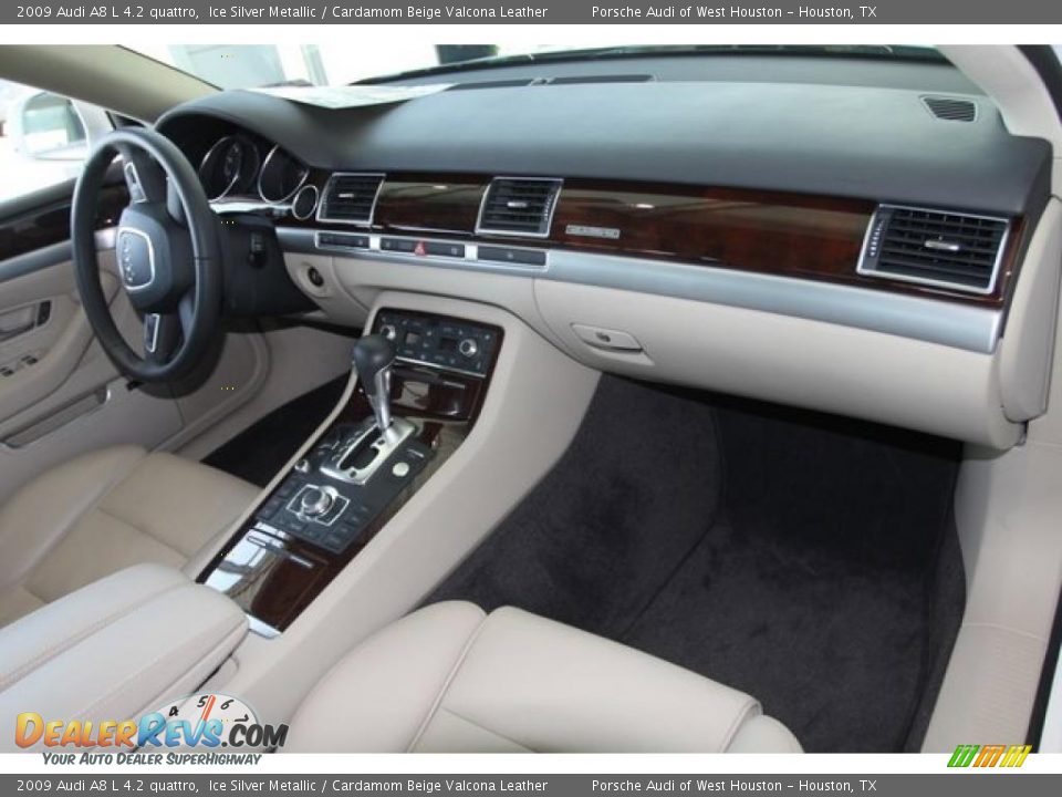 2009 Audi A8 L 4.2 quattro Ice Silver Metallic / Cardamom Beige Valcona Leather Photo #13