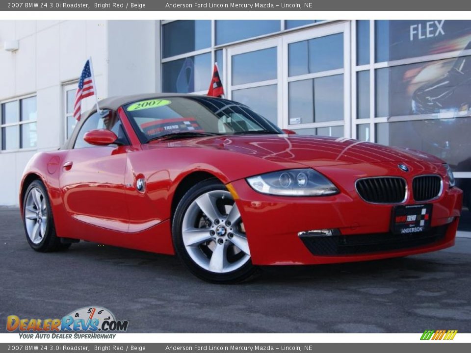 2007 BMW Z4 3.0i Roadster Bright Red / Beige Photo #1