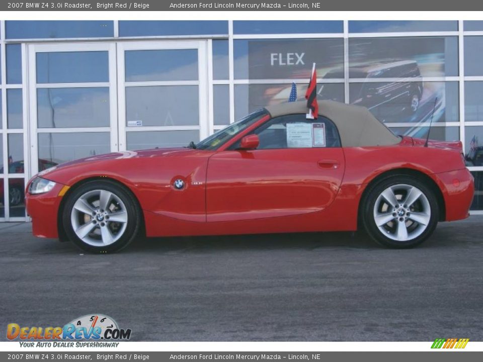 2007 BMW Z4 3.0i Roadster Bright Red / Beige Photo #11