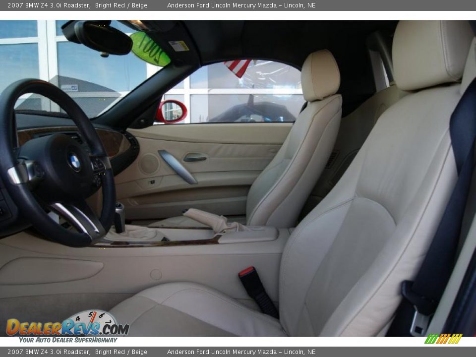 2007 BMW Z4 3.0i Roadster Bright Red / Beige Photo #13