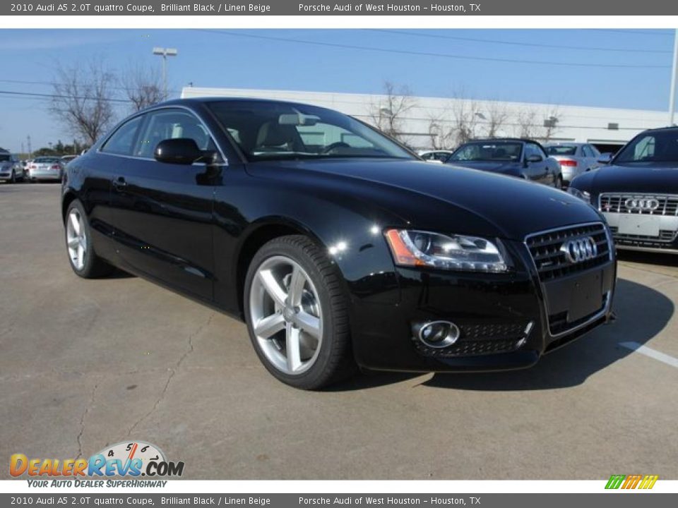 2010 Audi A5 2.0T quattro Coupe Brilliant Black / Linen Beige Photo #1
