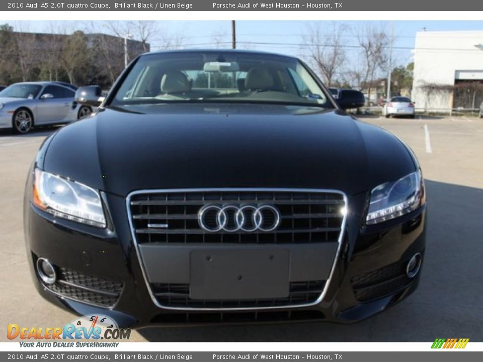 2010 Audi A5 2.0T quattro Coupe Brilliant Black / Linen Beige Photo #2