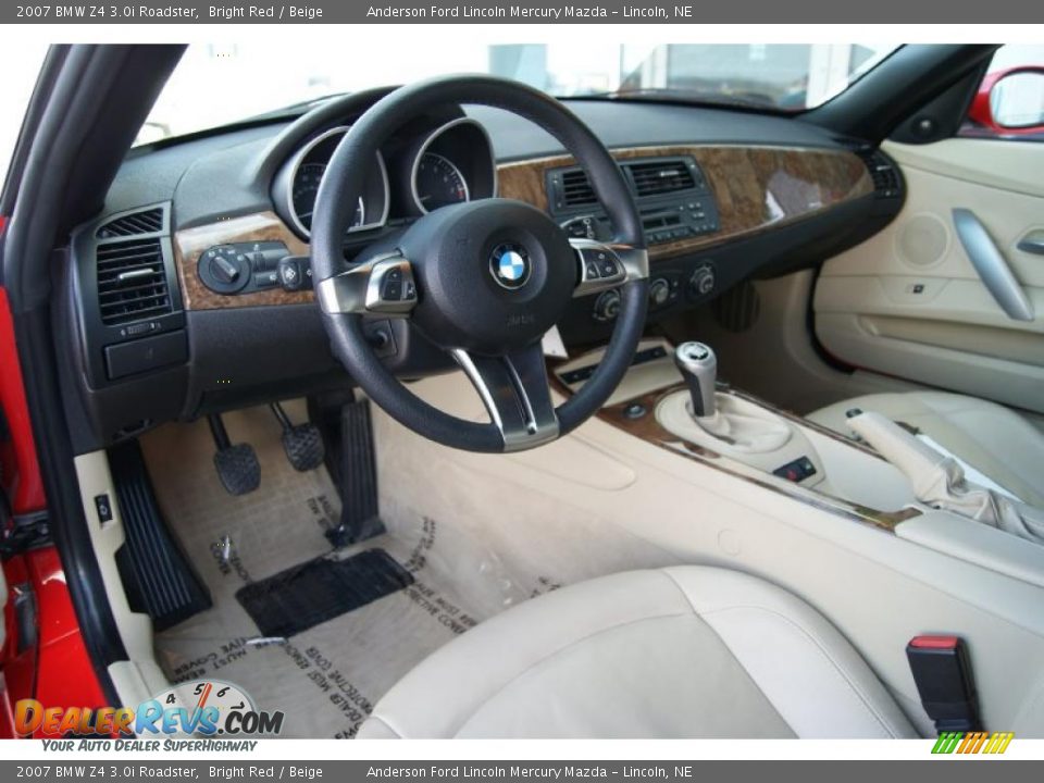 2007 BMW Z4 3.0i Roadster Bright Red / Beige Photo #14