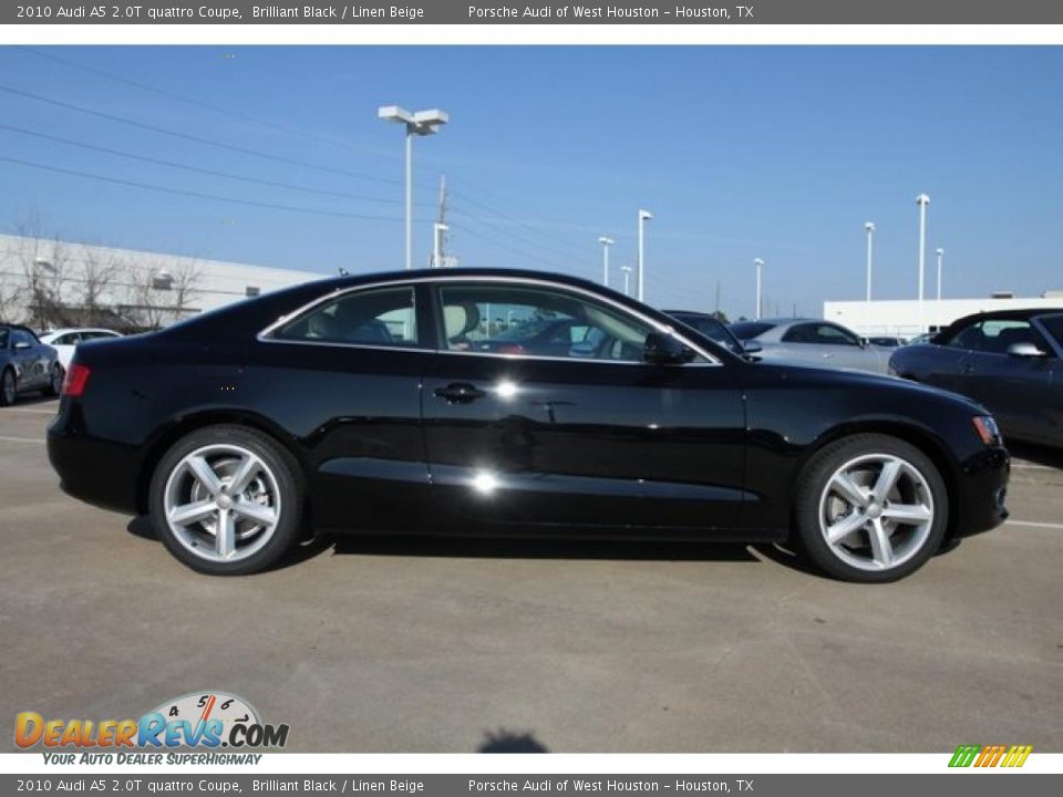 2010 Audi A5 2.0T quattro Coupe Brilliant Black / Linen Beige Photo #3