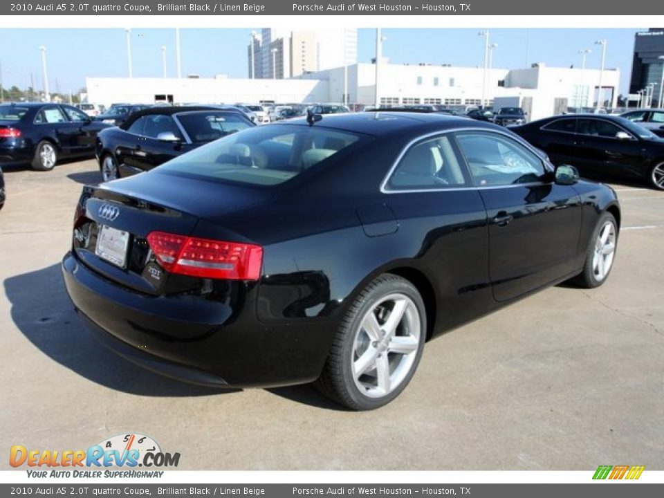 2010 Audi A5 2.0T quattro Coupe Brilliant Black / Linen Beige Photo #4