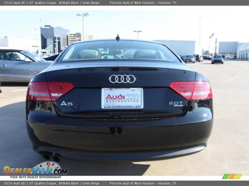 2010 Audi A5 2.0T quattro Coupe Brilliant Black / Linen Beige Photo #6