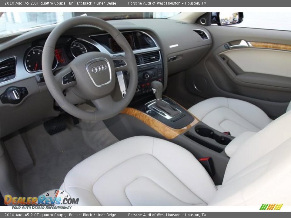2010 Audi A5 2.0T quattro Coupe Brilliant Black / Linen Beige Photo #7
