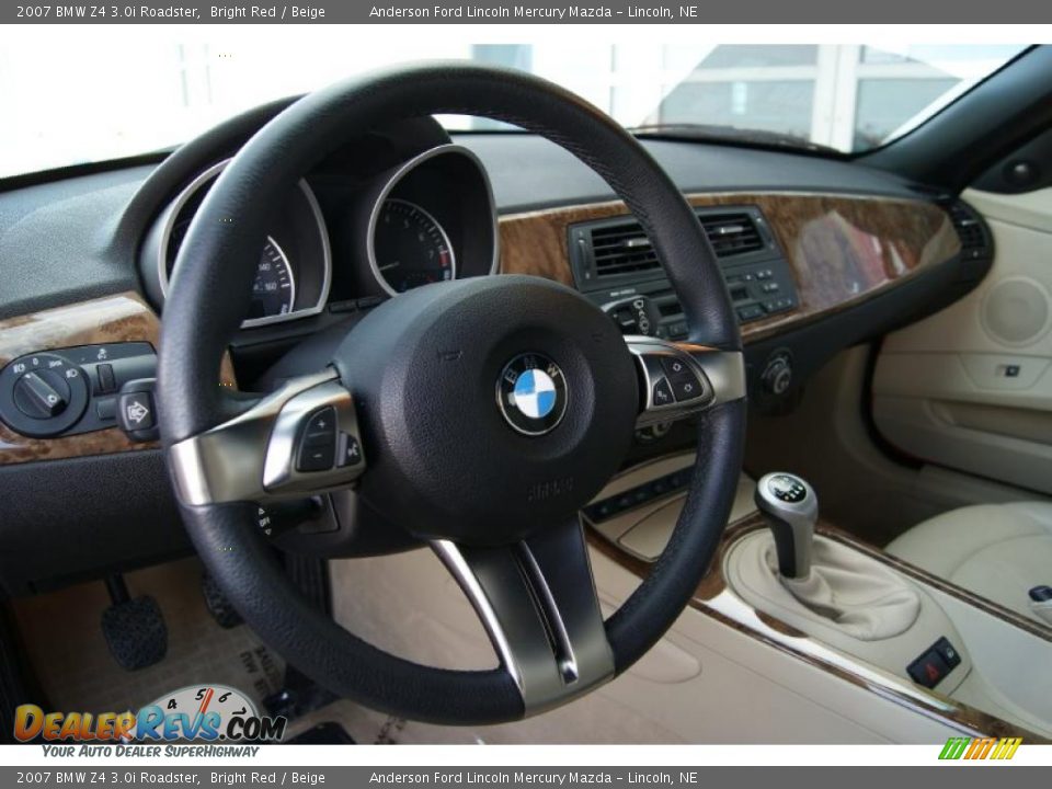 2007 BMW Z4 3.0i Roadster Bright Red / Beige Photo #18
