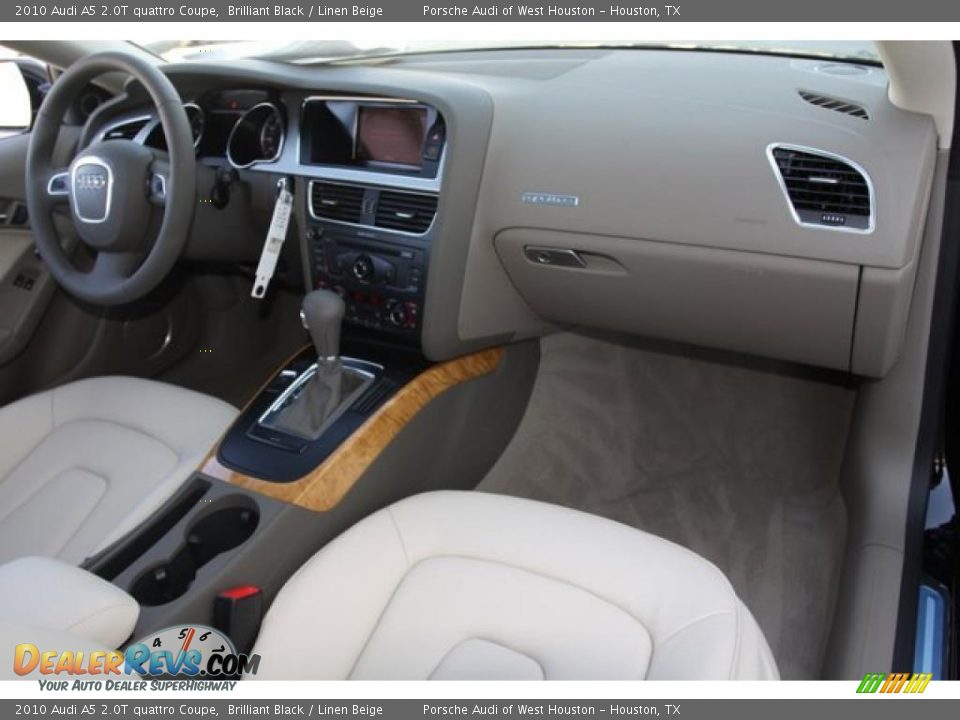 2010 Audi A5 2.0T quattro Coupe Brilliant Black / Linen Beige Photo #11