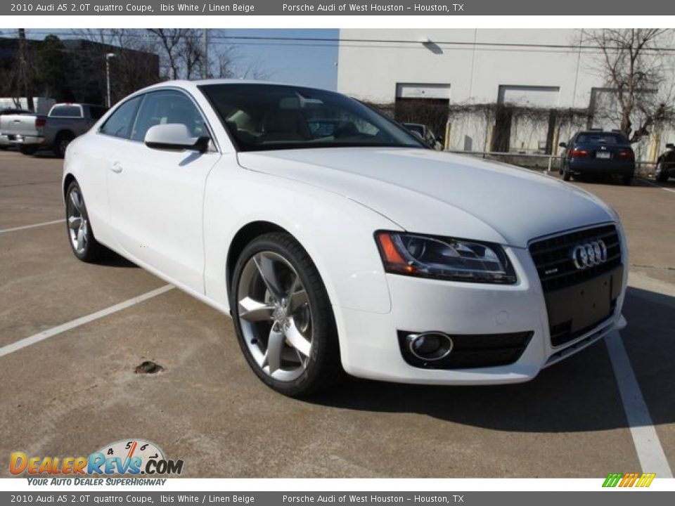 2010 Audi A5 2.0T quattro Coupe Ibis White / Linen Beige Photo #1
