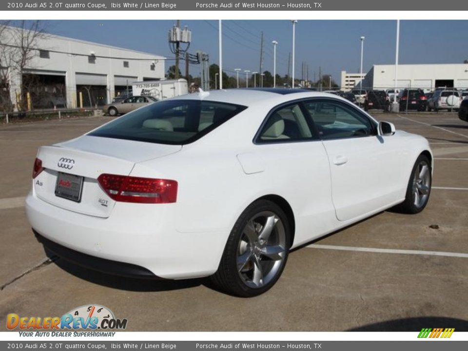 2010 Audi A5 2.0T quattro Coupe Ibis White / Linen Beige Photo #5