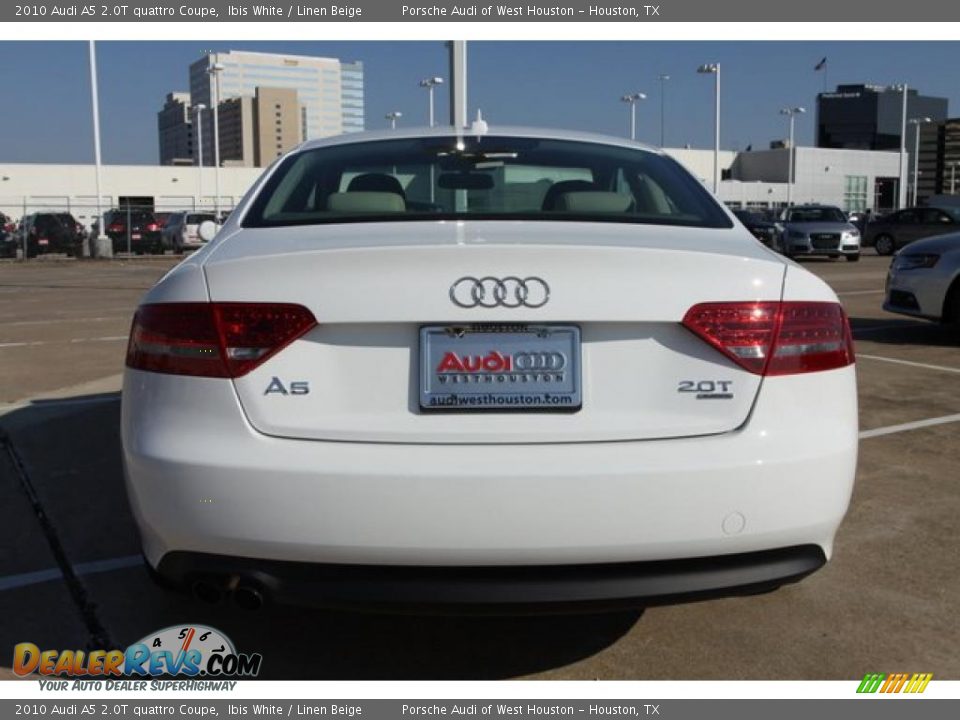 2010 Audi A5 2.0T quattro Coupe Ibis White / Linen Beige Photo #6