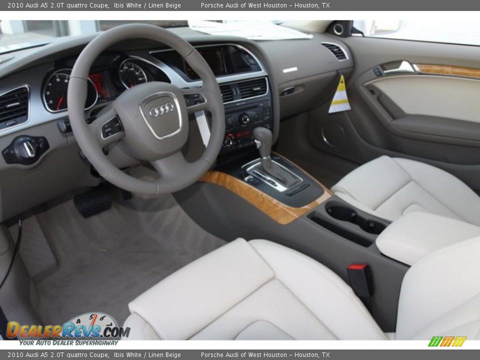 2010 Audi A5 2.0T quattro Coupe Ibis White / Linen Beige Photo #7