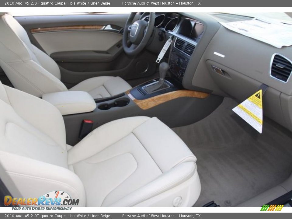 2010 Audi A5 2.0T quattro Coupe Ibis White / Linen Beige Photo #10
