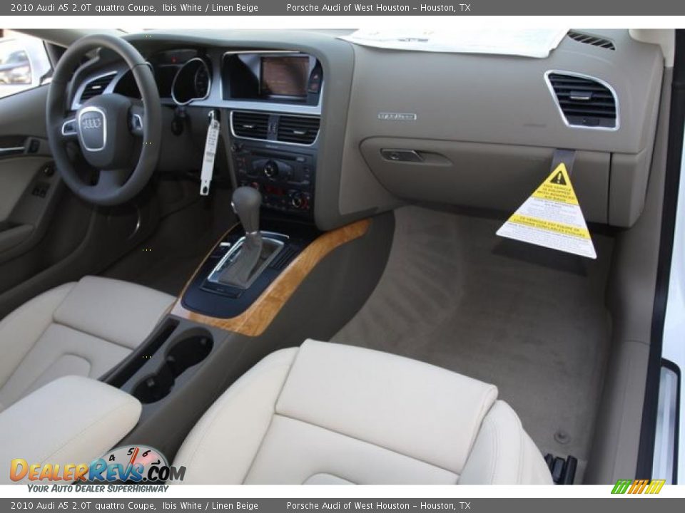 2010 Audi A5 2.0T quattro Coupe Ibis White / Linen Beige Photo #11