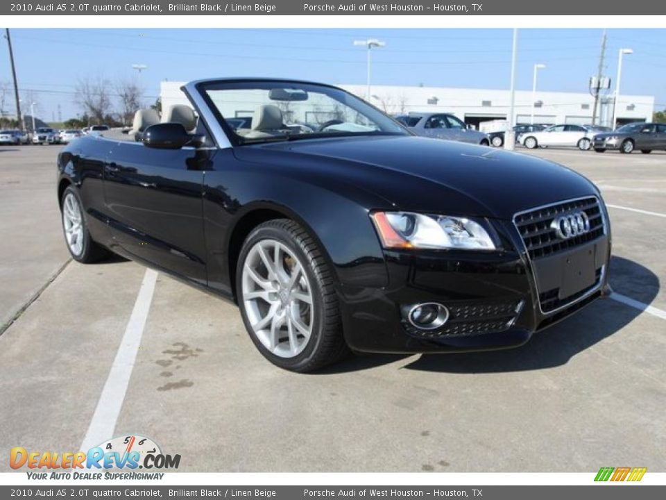 2010 Audi A5 2.0T quattro Cabriolet Brilliant Black / Linen Beige Photo #1