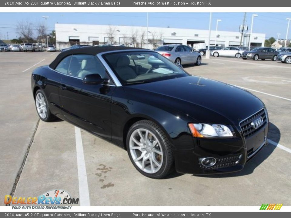 2010 Audi A5 2.0T quattro Cabriolet Brilliant Black / Linen Beige Photo #2
