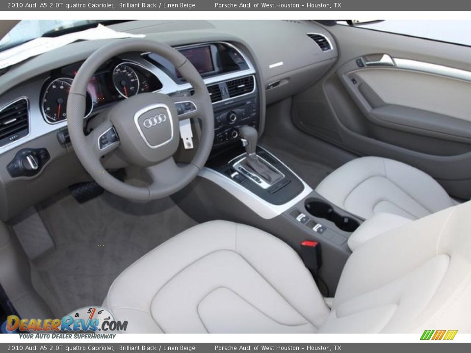 2010 Audi A5 2.0T quattro Cabriolet Brilliant Black / Linen Beige Photo #9