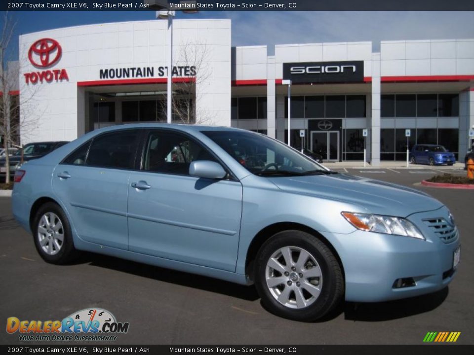2007 Toyota Camry XLE V6 Sky Blue Pearl / Ash Photo #1