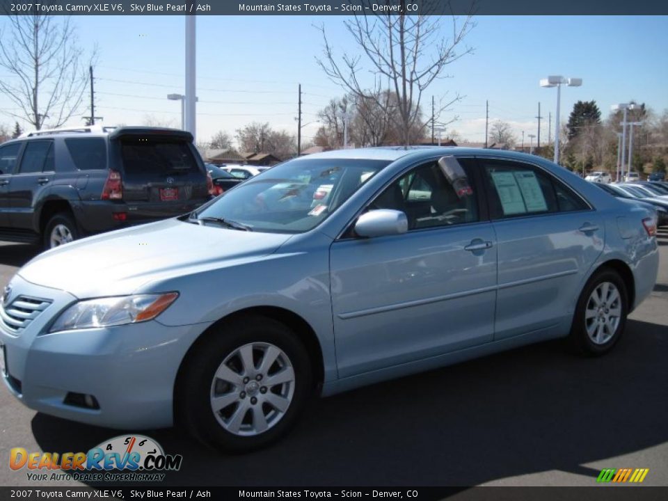 2007 Toyota Camry XLE V6 Sky Blue Pearl / Ash Photo #5
